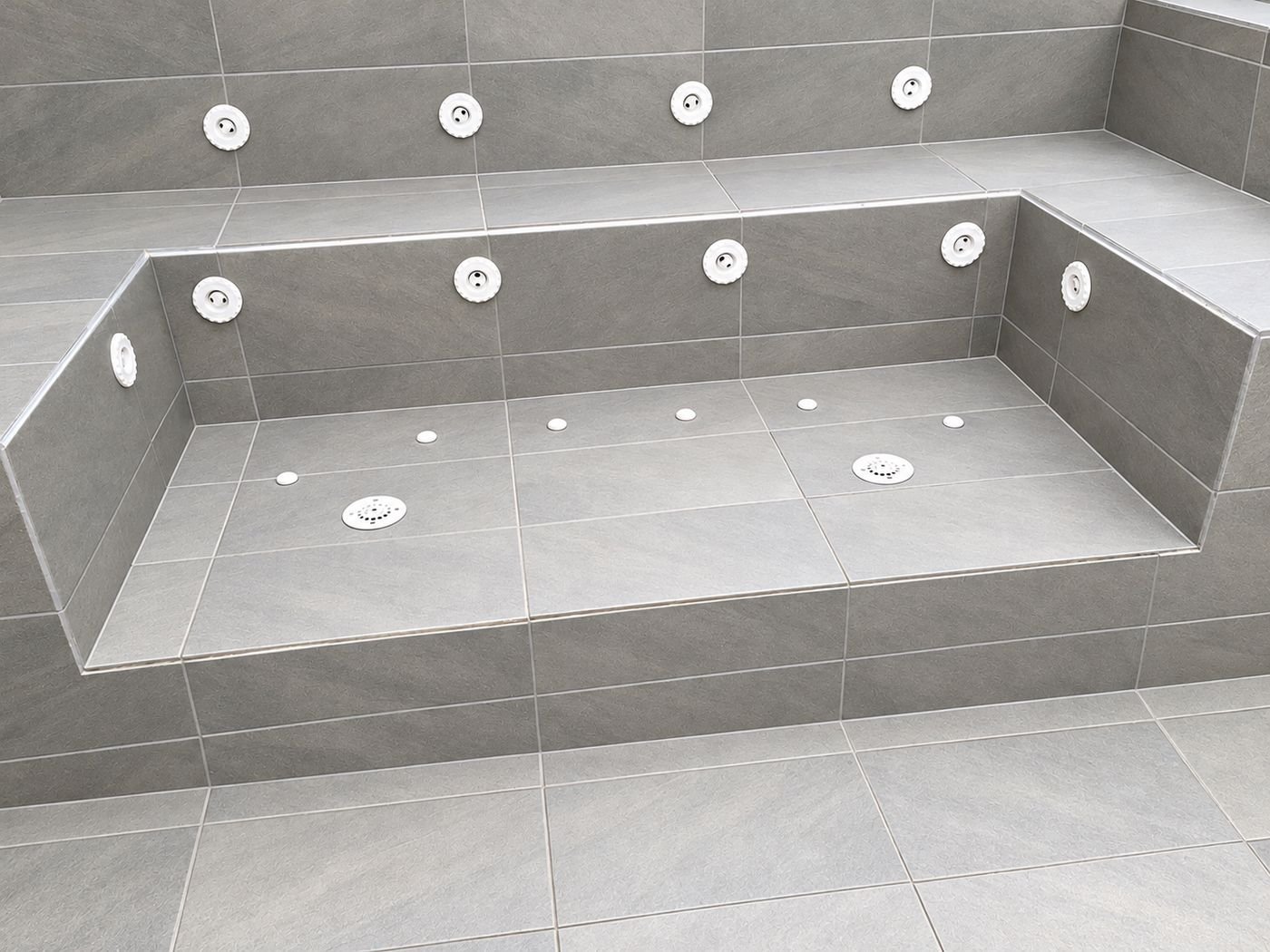 Hydromassage pool before filling