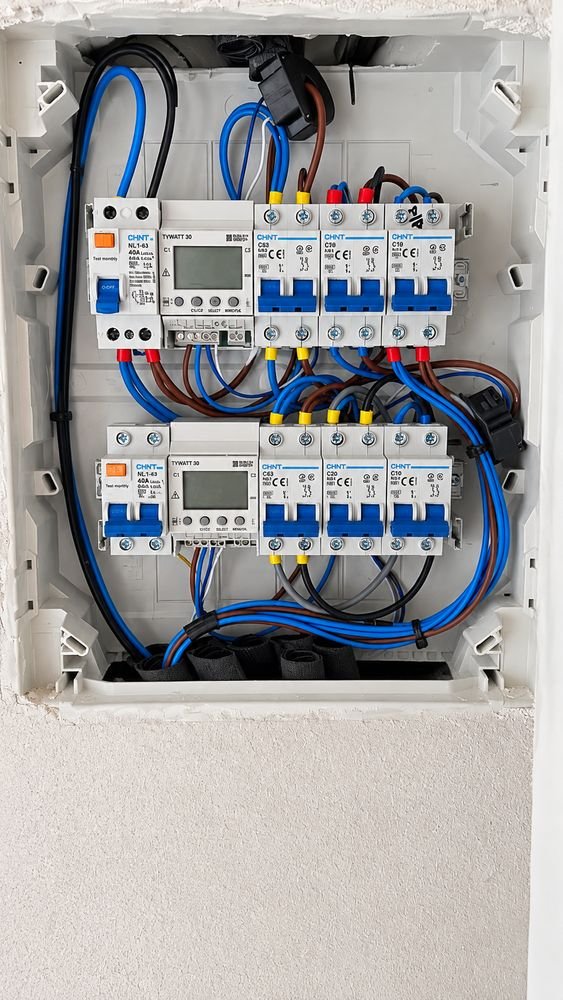 Neatly wired electrical panel