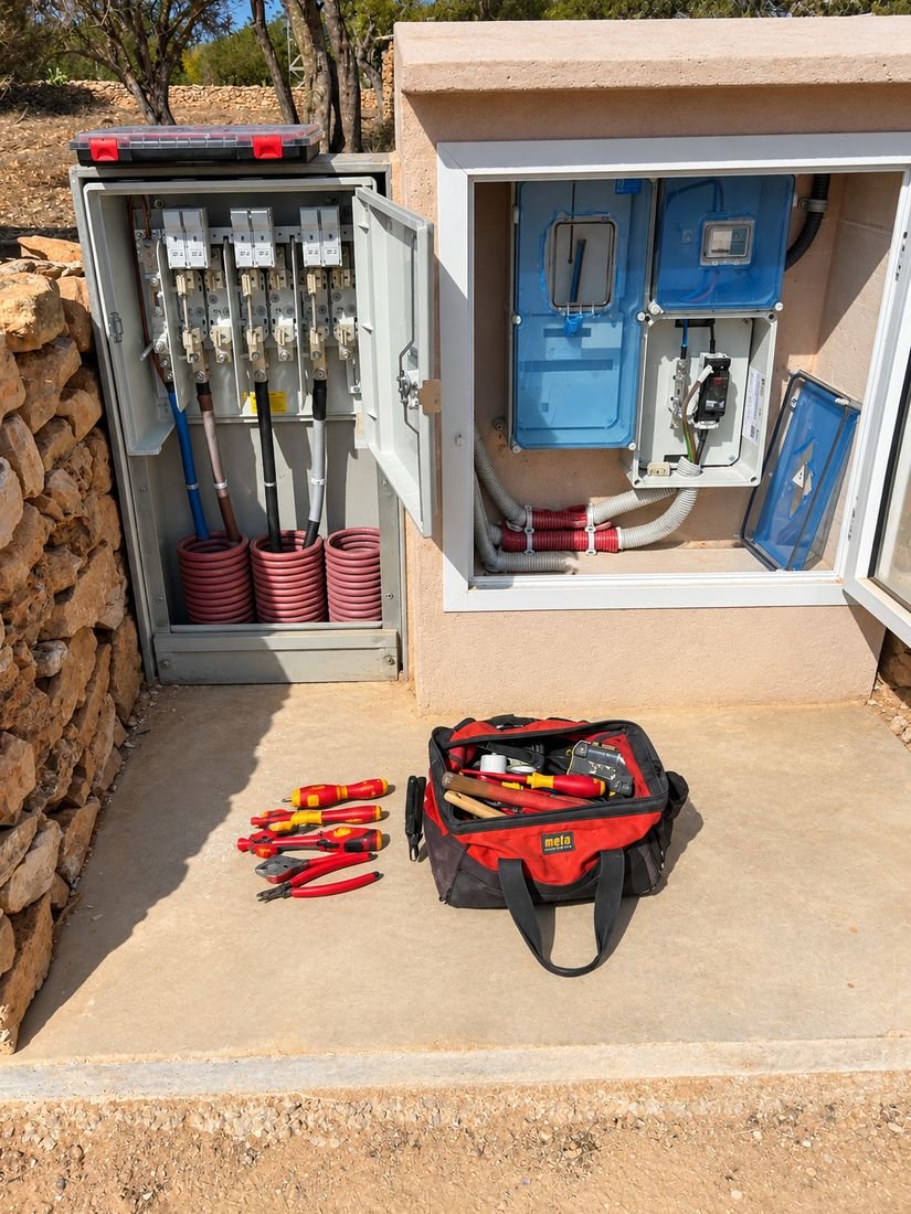 Tidy outdoor electrical cabinet