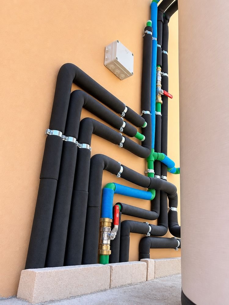 Insulated air conditioning pipework